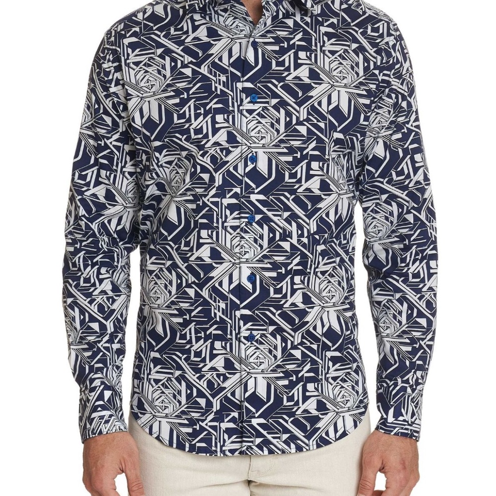 Robert Graham Men's Wyland Sport Shirt In Size: 2xl By In Blue